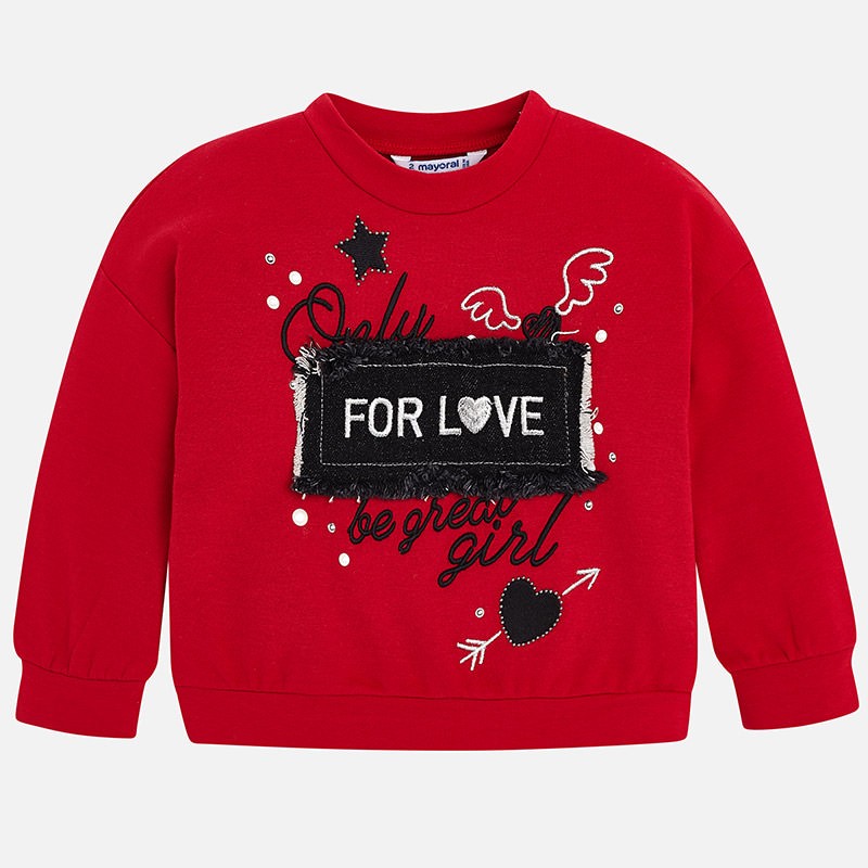 Rdeč pulover za punce FOR LOVE - Mayoral