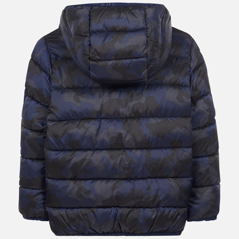 Modra puhasta zimska bunda s kapuco za fante hrbtna - Mayoral