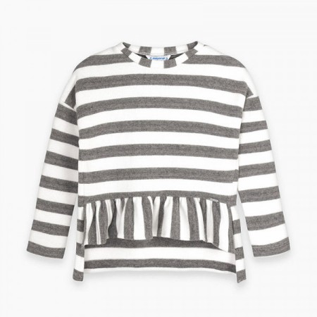 Črtast pulover za punce v sivih tonih - Mayoral