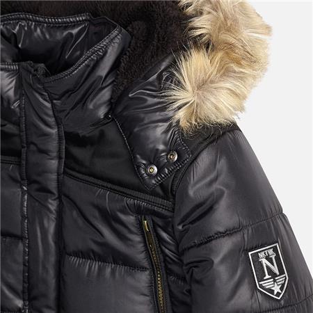 Zimska jakna, podložena z umetnim krznom, v črni barvi za fante - Mayoral