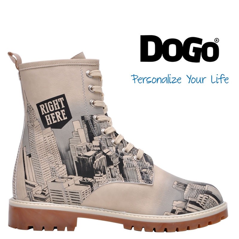 Podloženi škornji s potiskom New York Skyline za otroke - DOGO