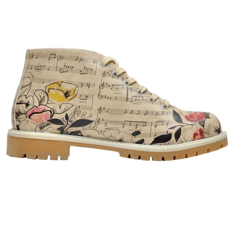 Podloženi gležnjarji s potiskom MUSIC ON WORLD OFF za ženske - DOGO