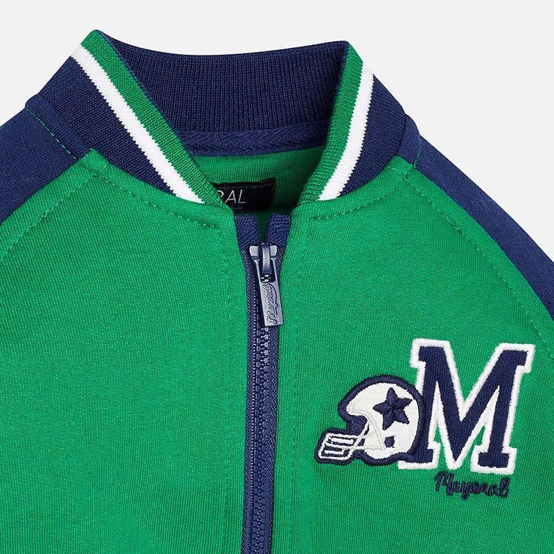 Tridelni komplet v zeleno-modri kombinaciji: jopica in dva spodnja dela/trenirka za fantke - Mayoral