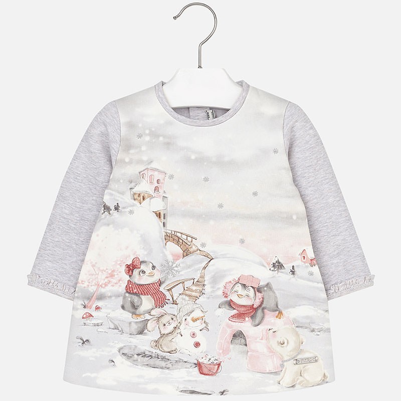 Obleka za punčke s potiskom snežaka - Mayoral