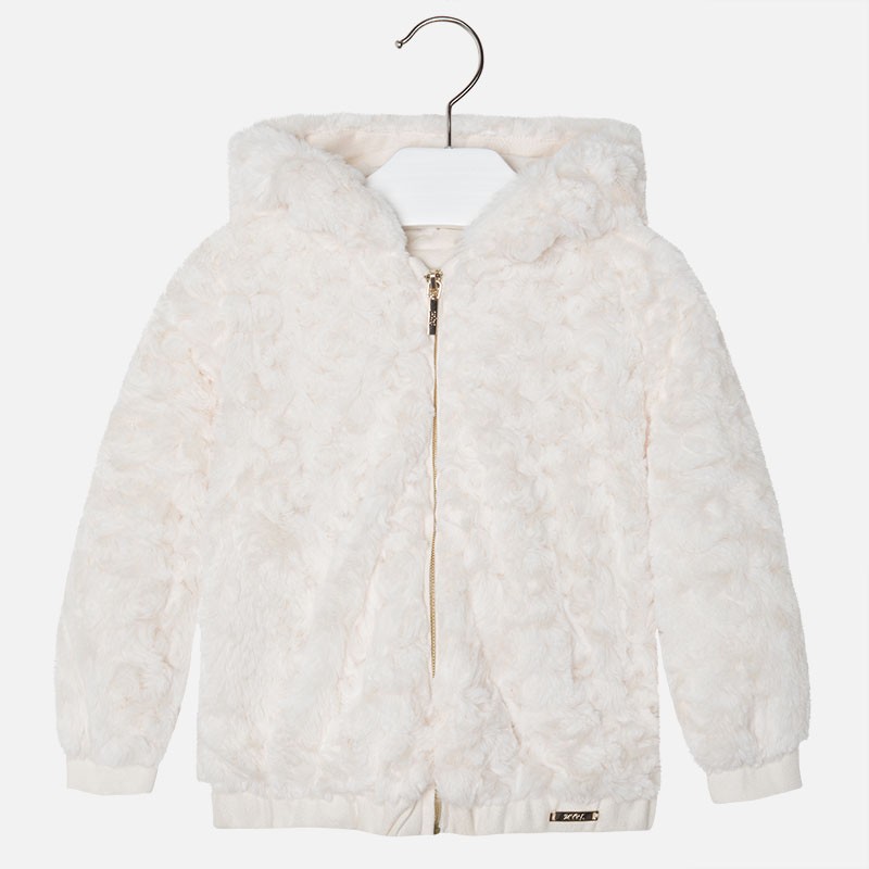 Jopa s kapuco iz umetnega krzna za punce - Mayoral