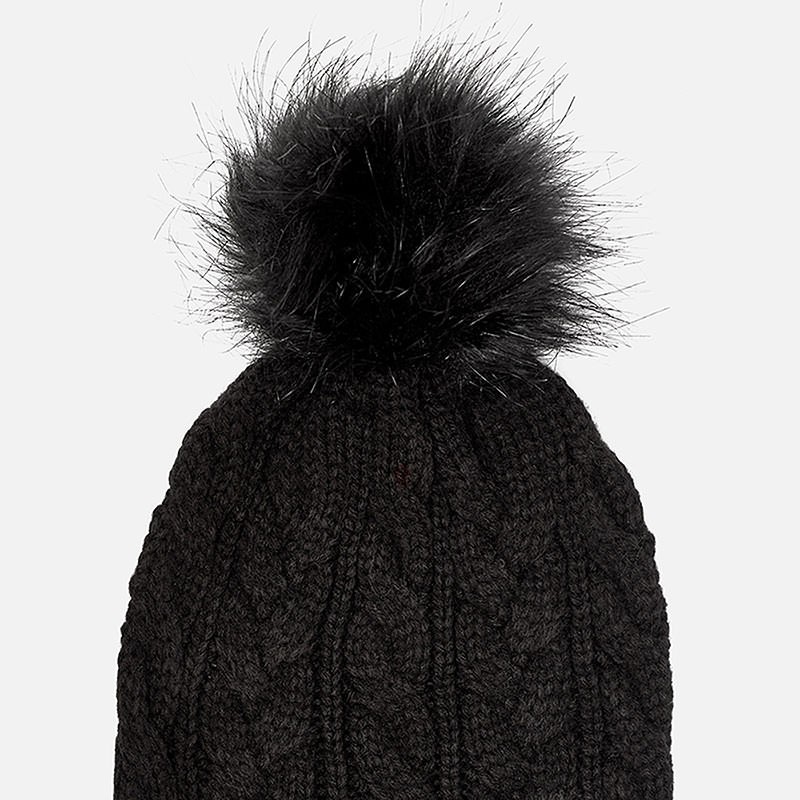 Komplet kapa in šal za punce v črni barvi - Mayoral