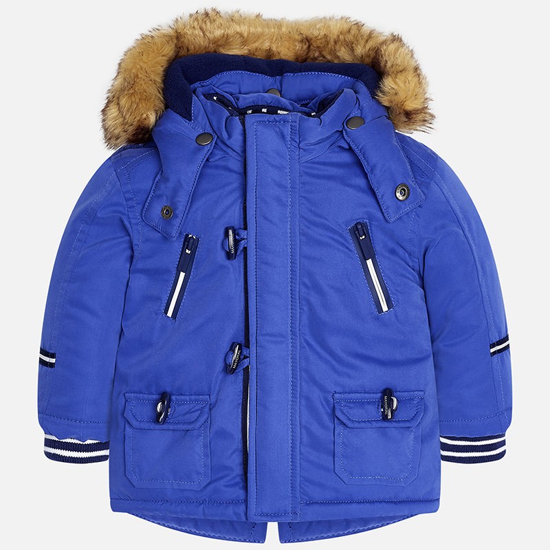 Podložena zimska parka za fantke v modri barvi - Mayoral
