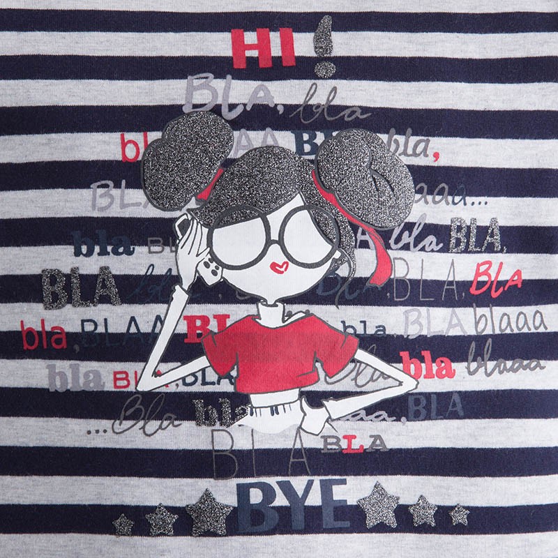 Črtasta obleka z dolgimi rokavi iz flisa - Mayoral