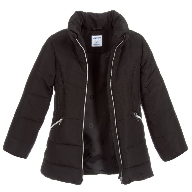 Črn zimski plašč za punce - Mayoral