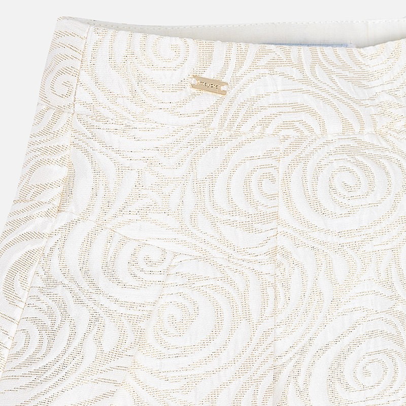 Krilo za svečane priložnosti iz žakarda v champagne barvi in z zlato nitjo za punce - Mayoral