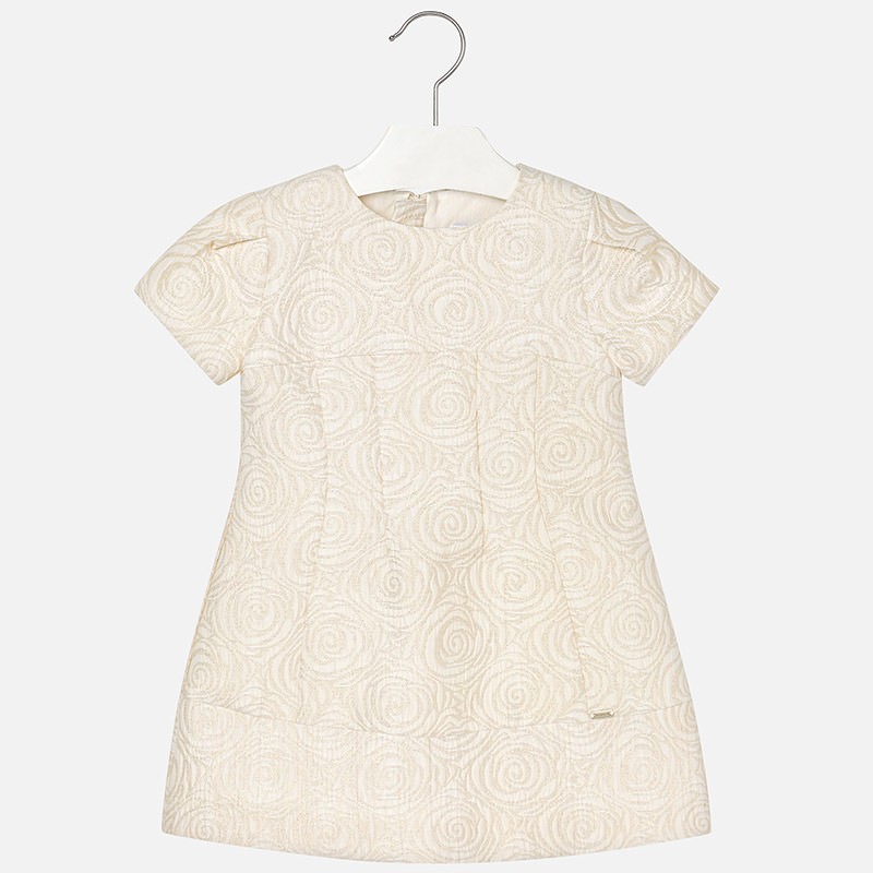 Svečana bela obleka z zlatimi vlakni za punce - Mayoral