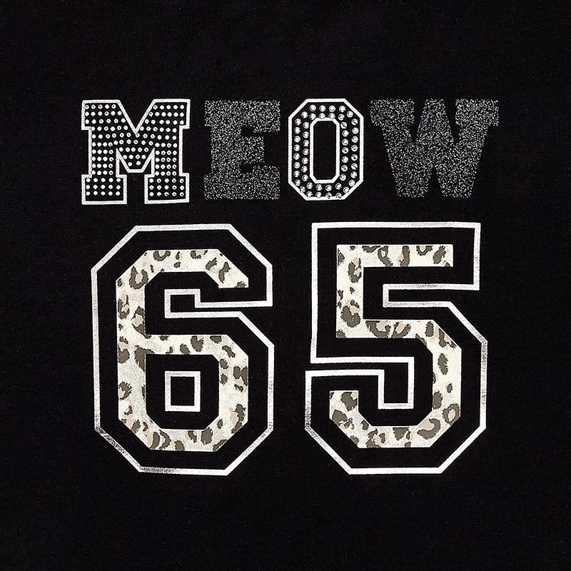 Lahek pulover v črni barvi z okrasnimi kristali za punce - Mayoral