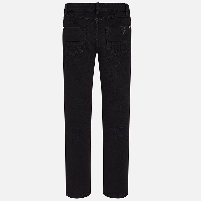 Črne hlače s prešitim sprednjim delom za punce - Mayoral