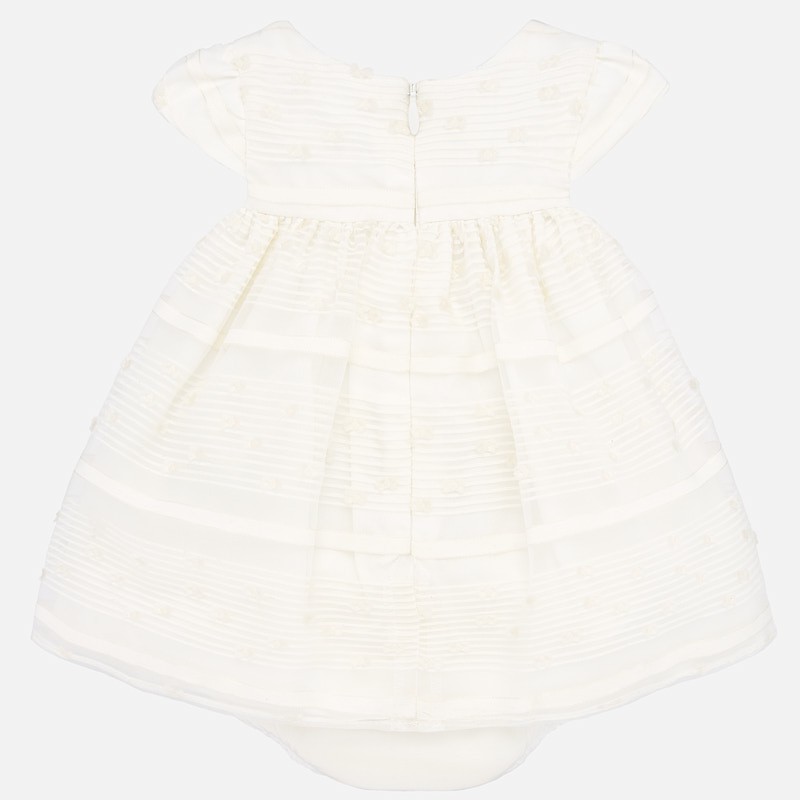 Bela svečana obleka iz plumeti blaga za punčke - Mayoral