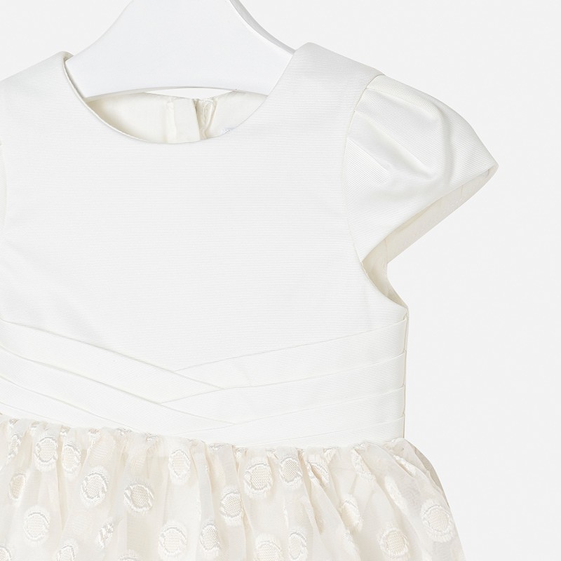 Bela svečana obleka s tilom za punce - Mayoral