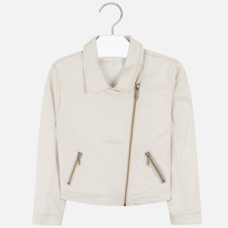 Športno - elegantna ˝biker˝jakna za punce v krem tonih - Mayoral