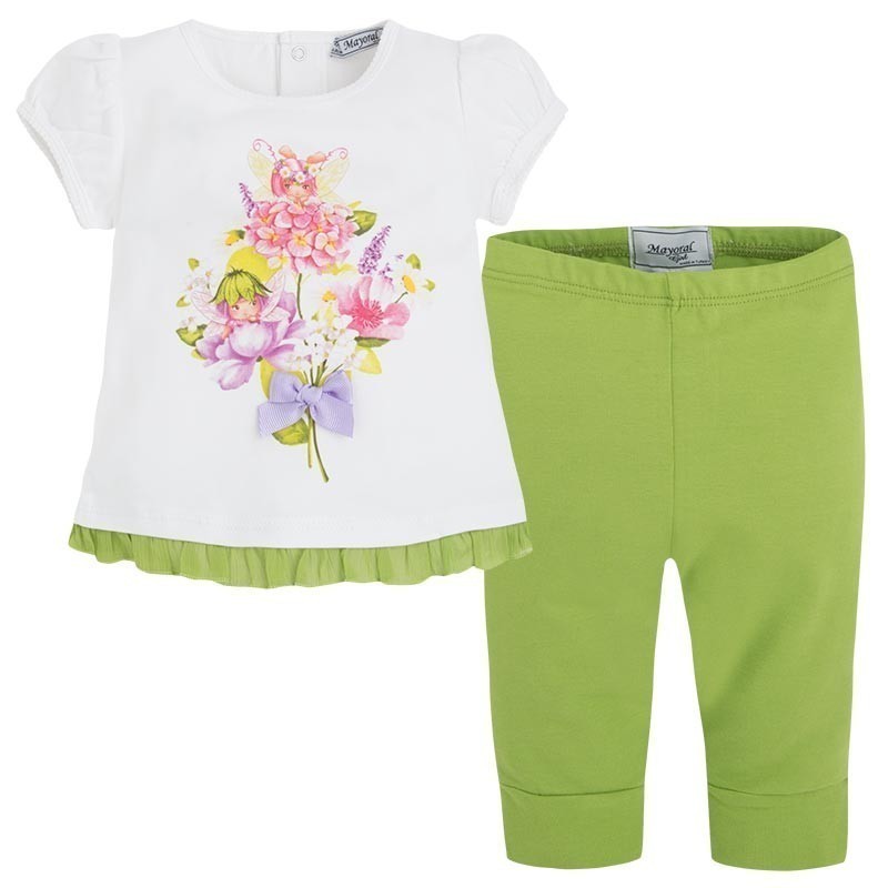 Zelen komplet tunika in legice za deklice (1774-026) - Mayoral