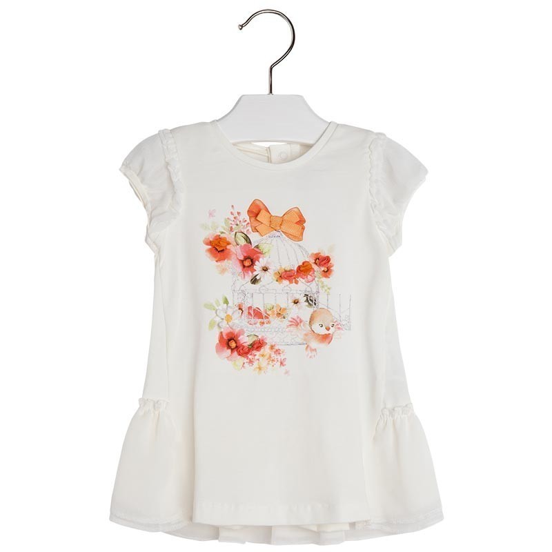 Obleka z oranžnim potiskom za deklice (1953-050) - Mayoral