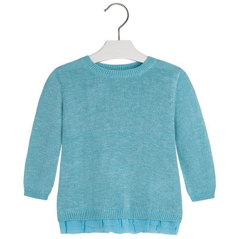 Pleten pulover s čipko za punce (3301-010) - Mayoral