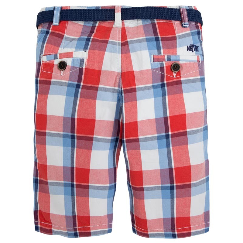 Platnene karo kratke hlače s pasom za fante - Mayoral