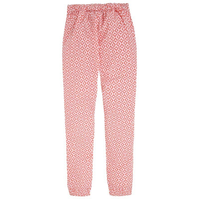 Lahke poletne hlače v koralno rdečem potisku za punce - Mayoral