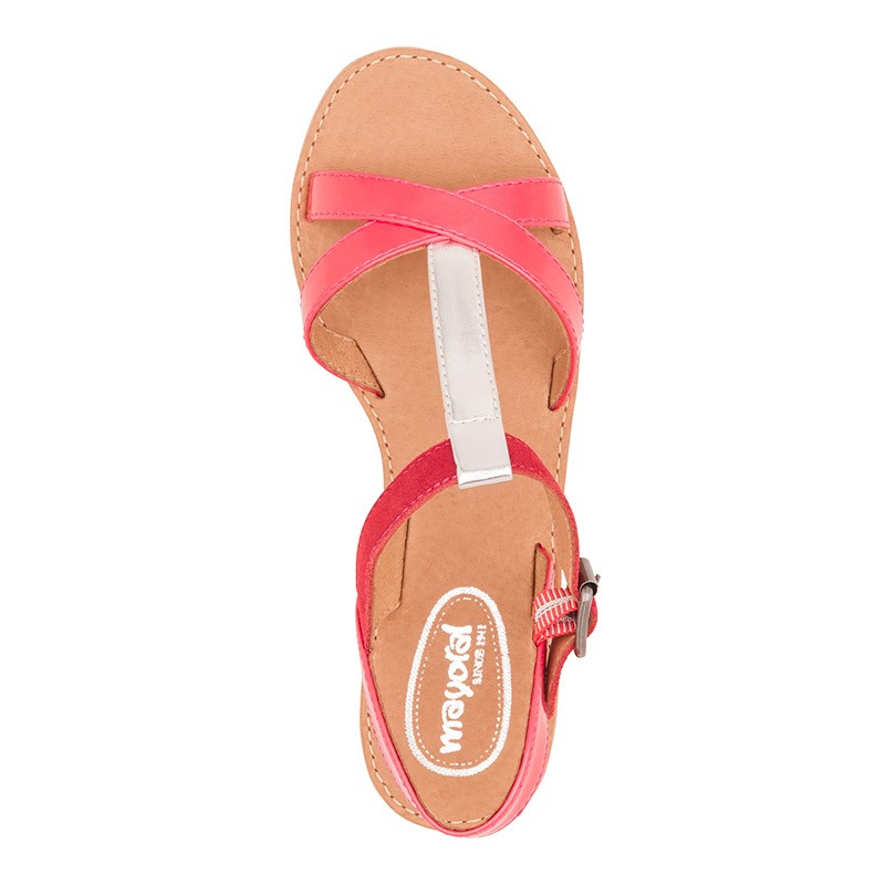 Koralni modni sandali z zaponko za punce - Mayoral