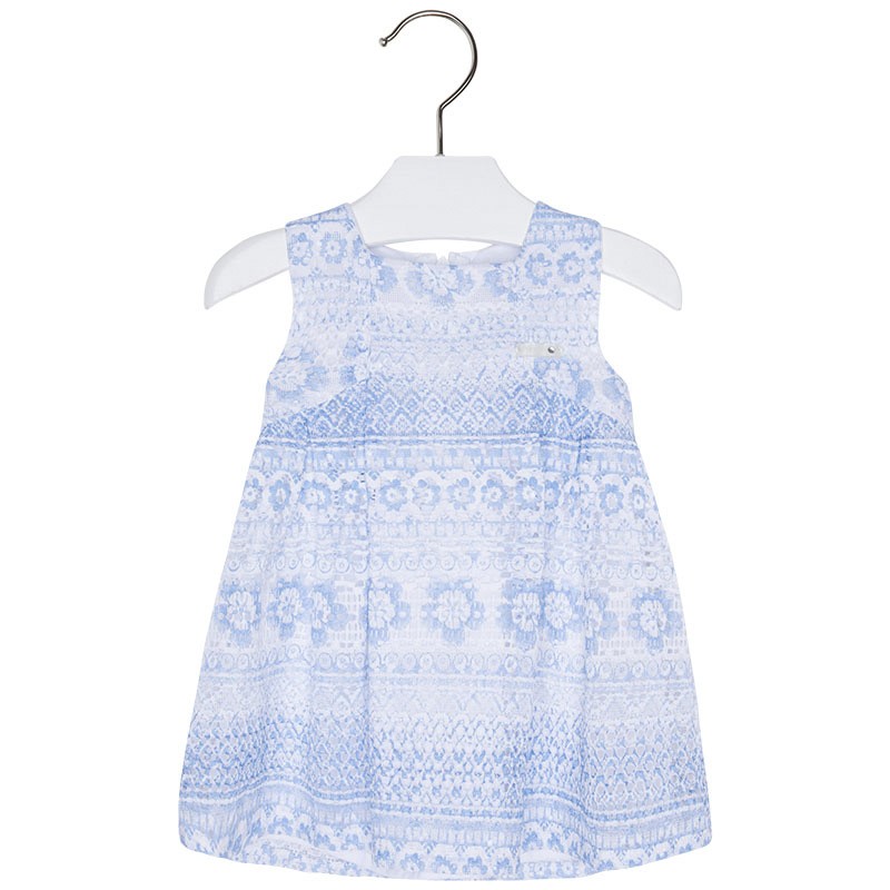 Obleka za deklice v modro-beli čipki - Mayoral