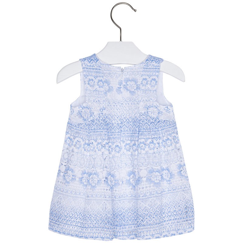 Obleka za deklice v modro-beli čipki - Mayoral