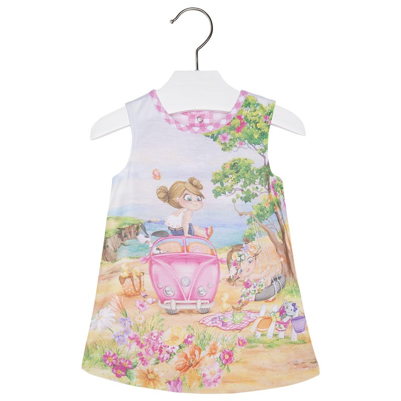 Poletna obleka s potiskom in karo zadnjim delom za na plači - Mayoral