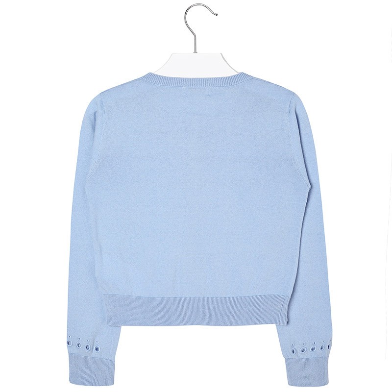 Svetlo modra jopica na gumbe z okrasnimi kamni za punce in ženske - Mayoral