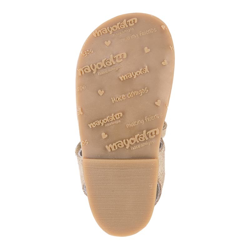 Usnjeni sandali za punce v zlati barvi - Mayoral