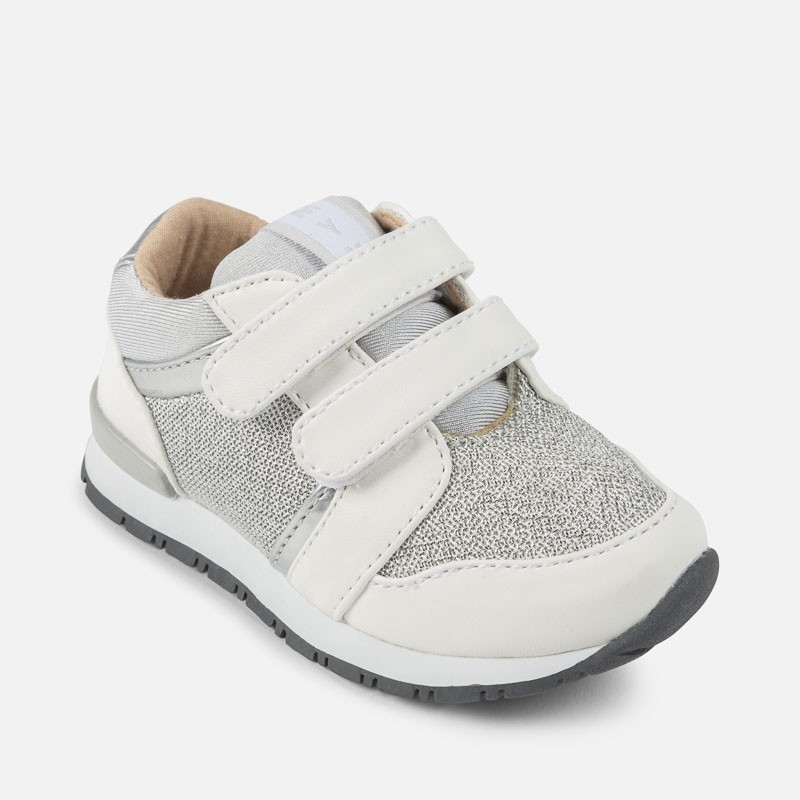 Bele superge z bleščicami na dva ježka za deklice - Mayoral