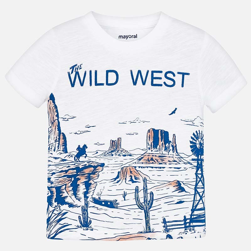 Bela majica s potiskom za fante - Mayoral