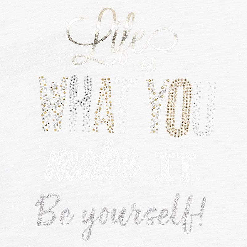 Majica s kratkimi rokavi in hrbtnim delom v prosojnem blagu za punce - Mayoral