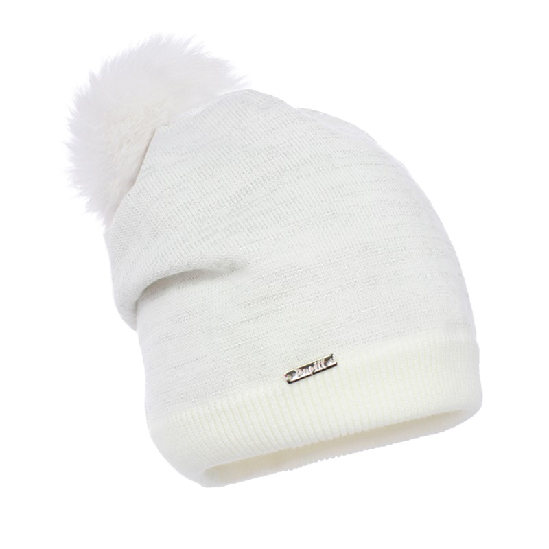Podložena zimska kapa Mia v beli barvi - Pupill
