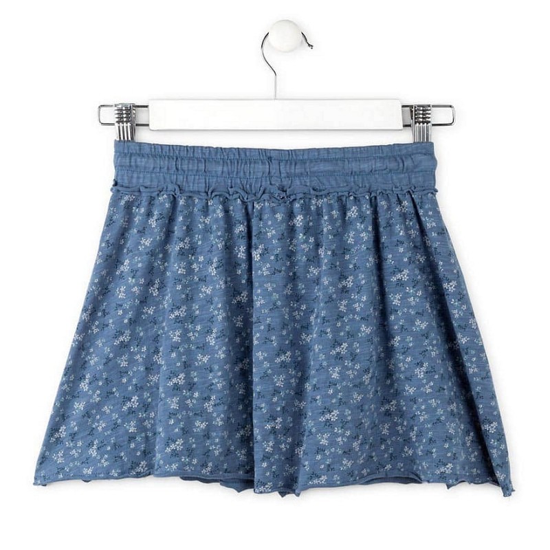 Lahka poletna obleka v modrem rožastem potisku za punce - Losan