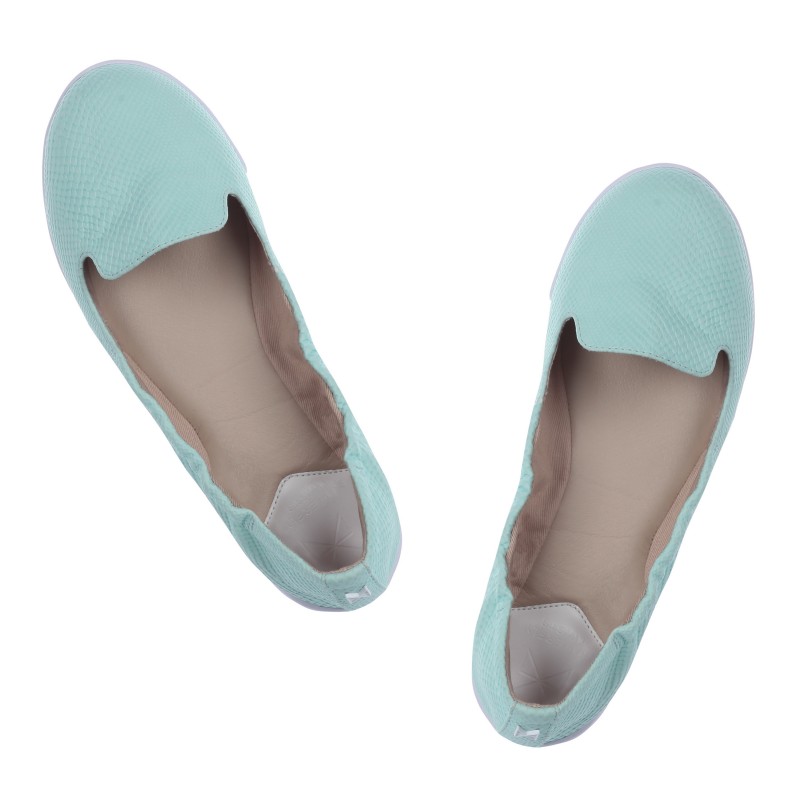 Športne balerinke s spominsko peno Jade v Watercolour Mint Snake barvi za ženske - Butterfly Twists