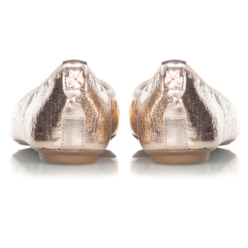 Zlate balerinke JANEY Champagne Disco - Butterfly Twists