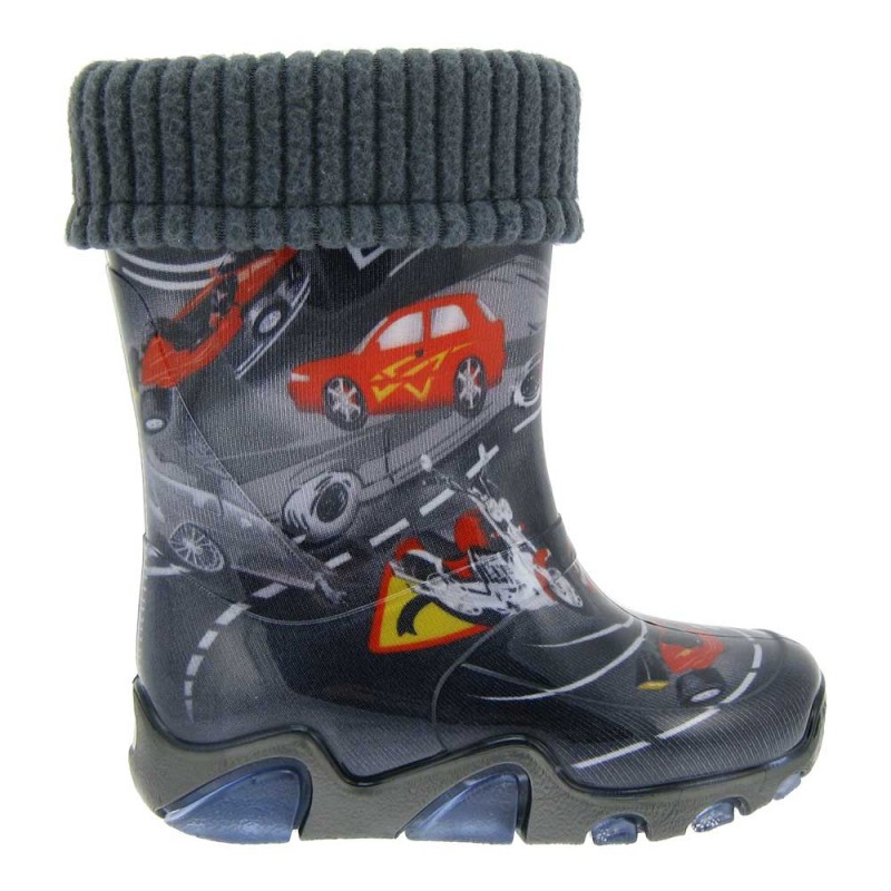 Dežni škornji z toplim vložkom v potisku avtoceste - Demar