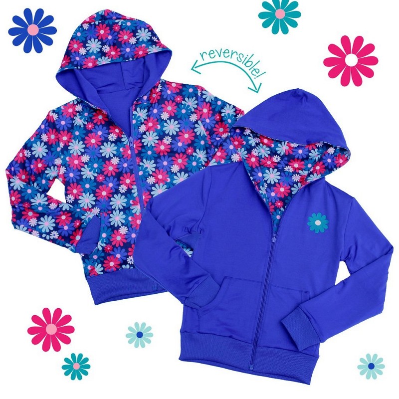 Obojestranski pulover s kapuco za punce v potisku Admire - Chooze