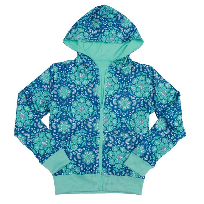 Obojestranski pulover s kapuco v potisku Frost za punce - Chooze