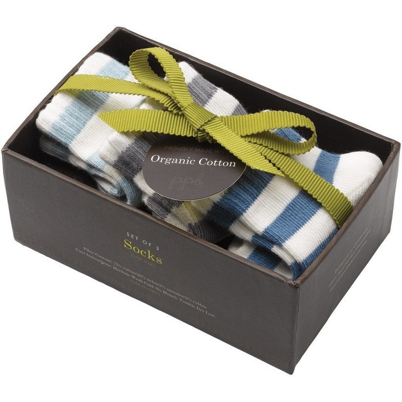 Darilni komplet nogavičk iz organskega bombaža za novorojenčke Boy Stripes - Petunia Pickle Bottom