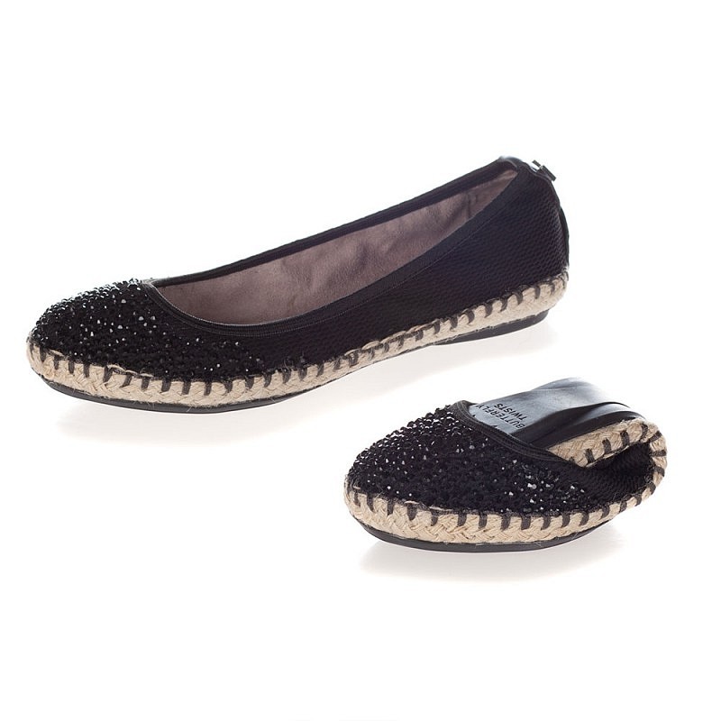Platnene espadrile za ženske GIGI BLACK BLING - Butterfly Twists