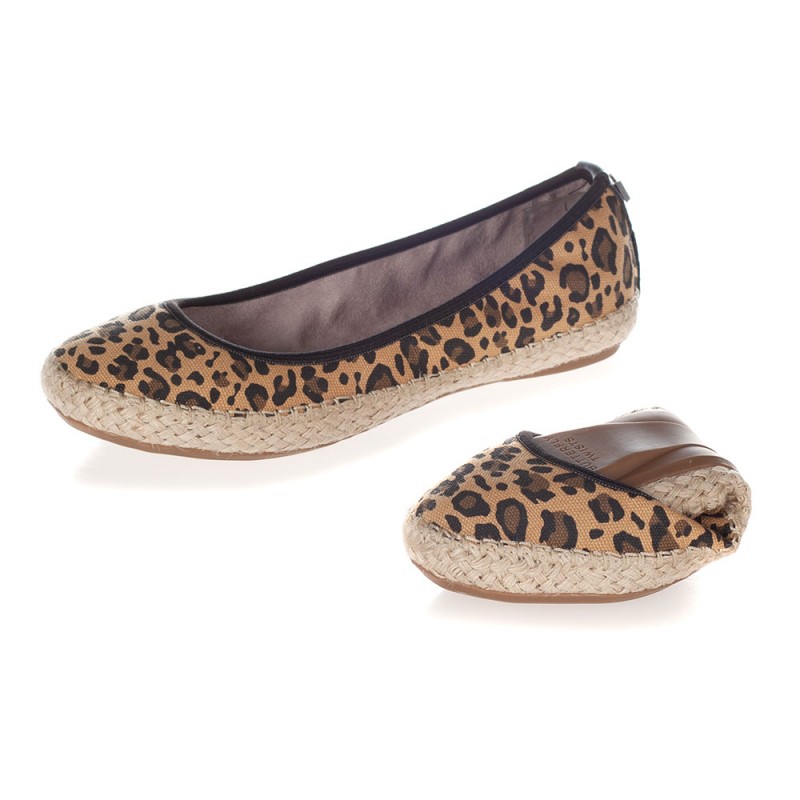 Platnene espadrile za ženske GIGI TAN LEOPARD - Butterfly Twists