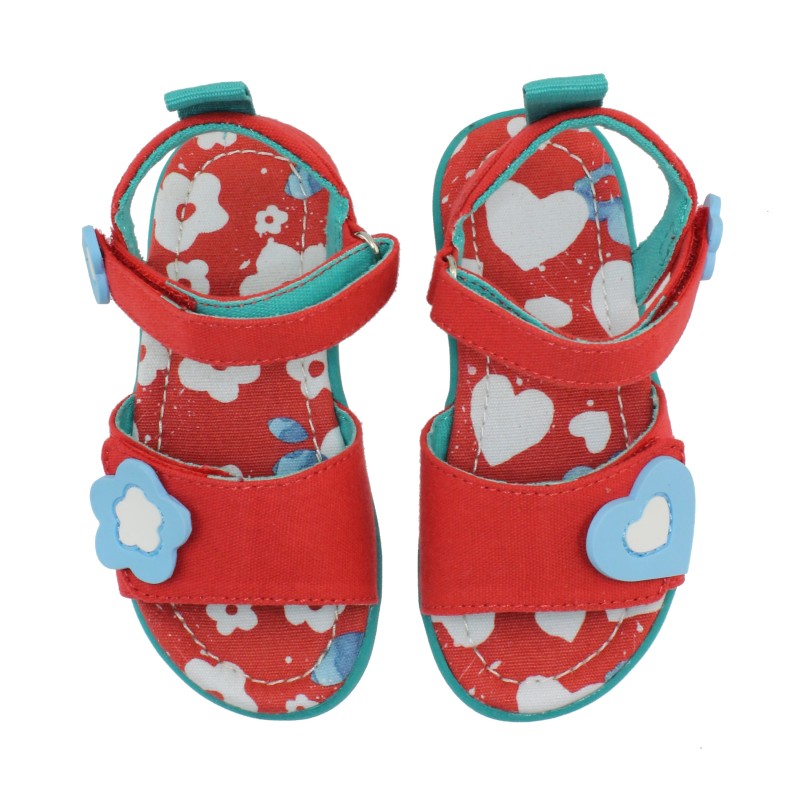 Platneni sandali za punce Happy v barvi Bloom - Chooze