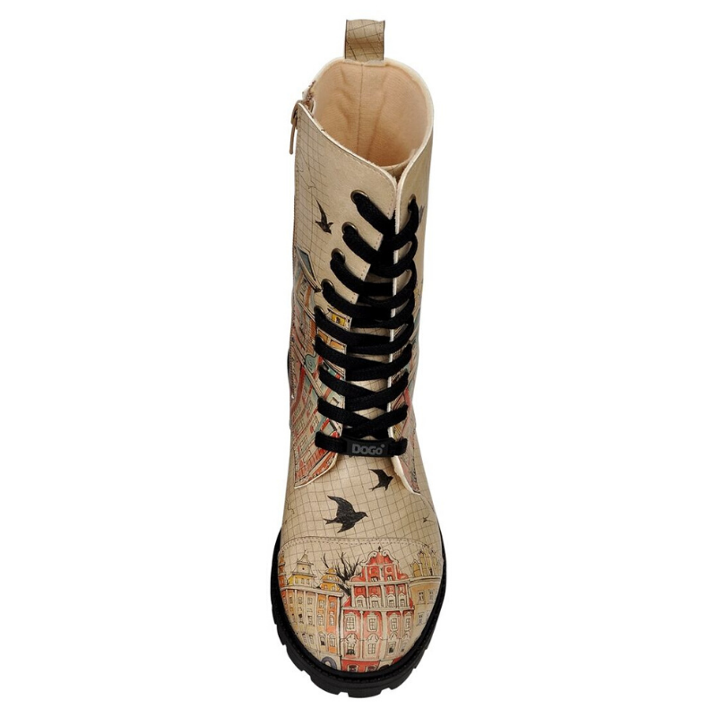 Potiskani škornji na zadrgo I LEFT MY HEART THERE za punce - DOGO