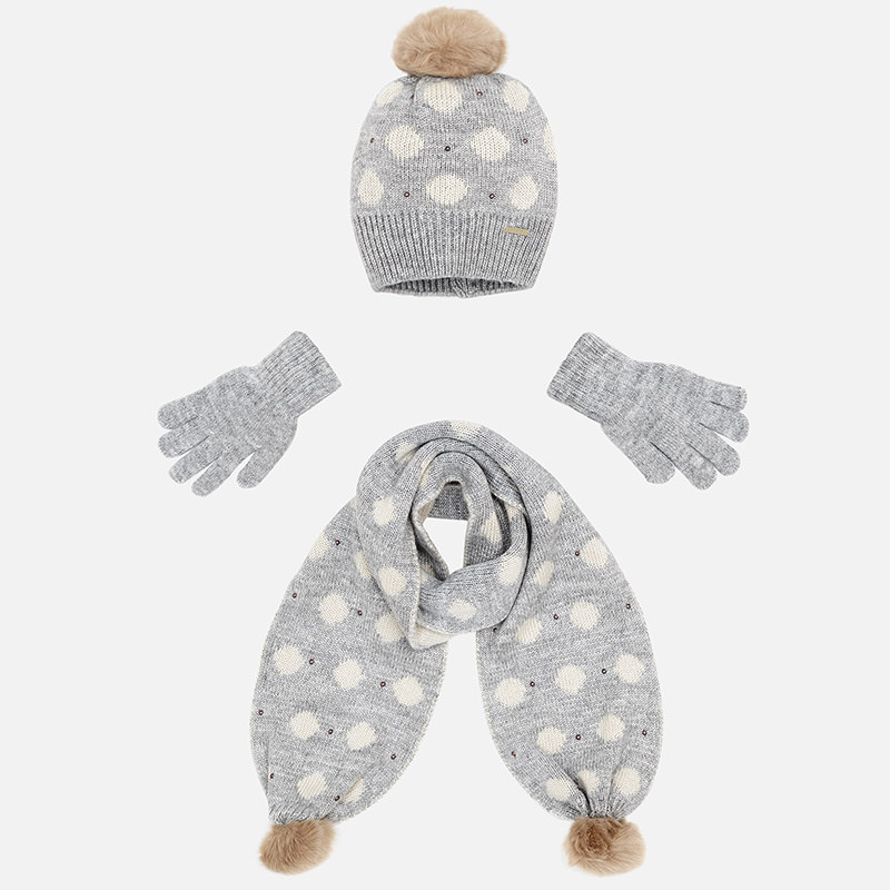 Kapa, šal in rokavice za punce SILVER - Mayoral