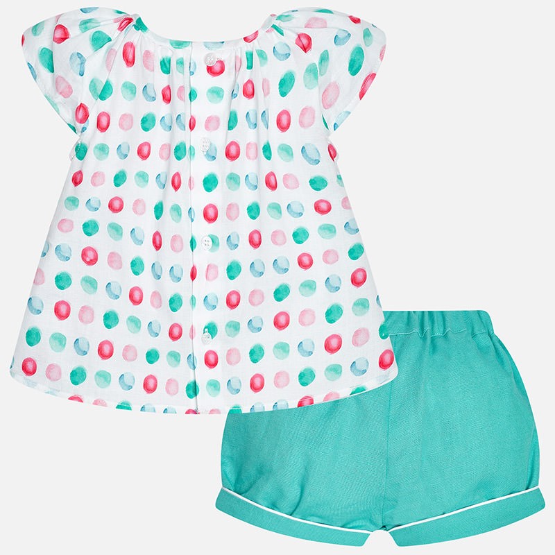 Lanen komplet kratke hlače in tunika za punčke - Mayoral