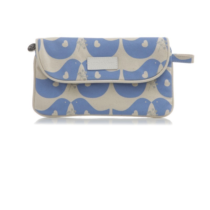 Pisemska kozmetična torbica v barvi Lovebird Blue (LB-004) - Apple&Bee