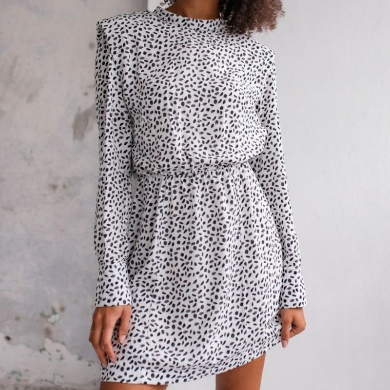 Obleka iz viskoze Calvados Dot print - By Marsala